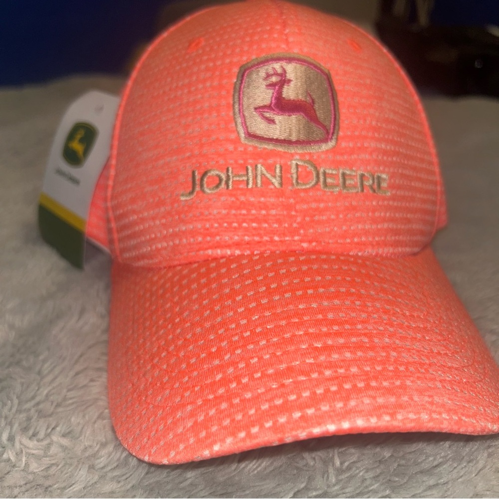 John Deere orange flex band cap